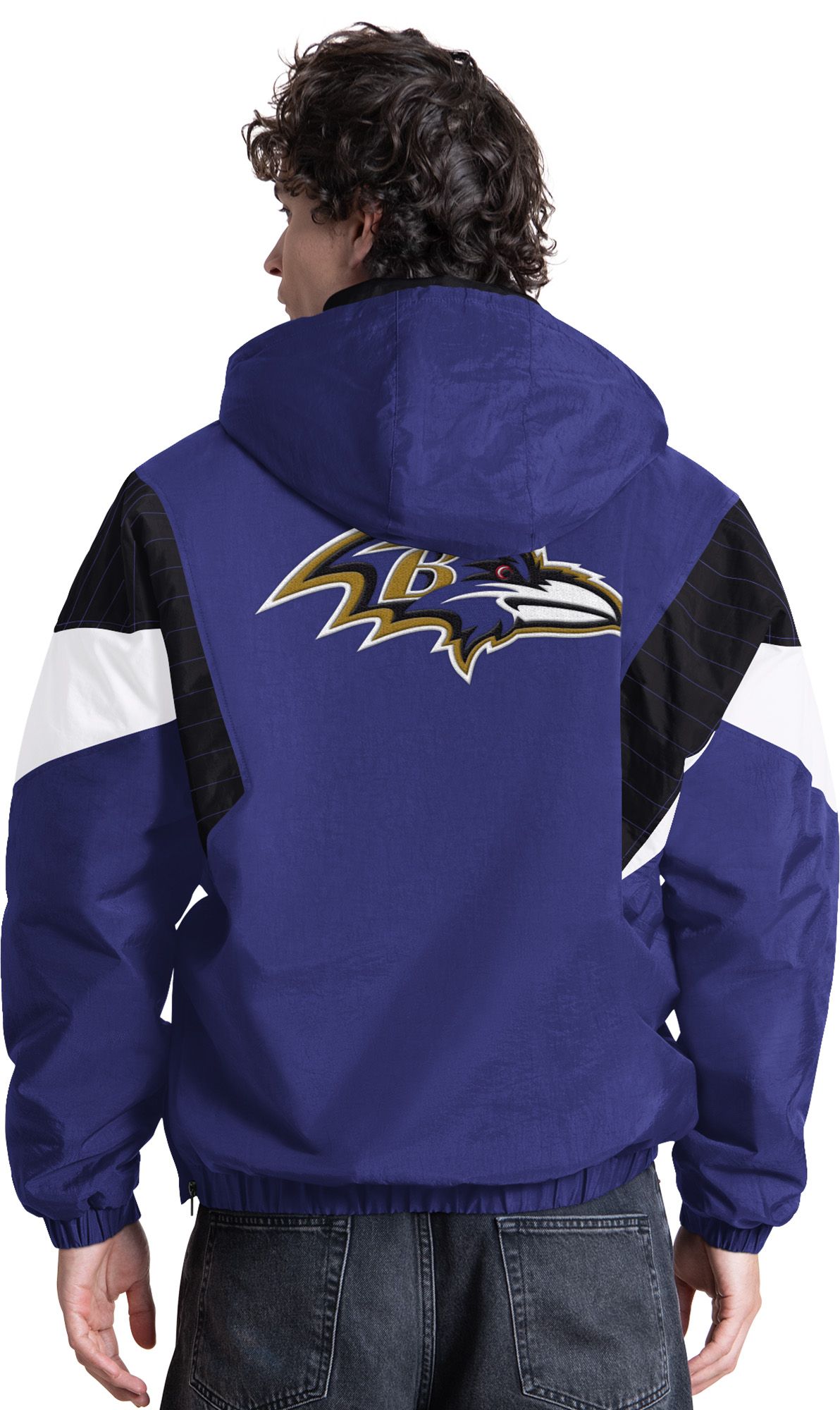Starter Men's Baltimore Ravens Purple Throwback 1/2 Zip Jacket