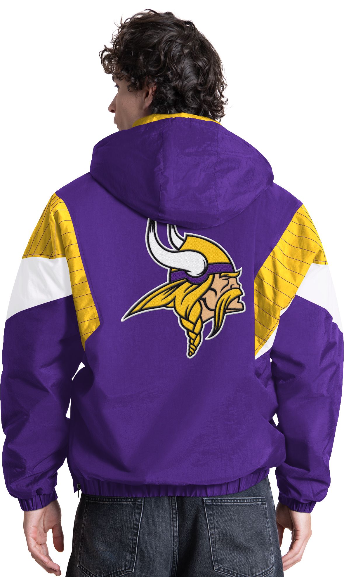 Starter Men's Minnesota Vikings Purple Throwback 1/2 Zip Jacket