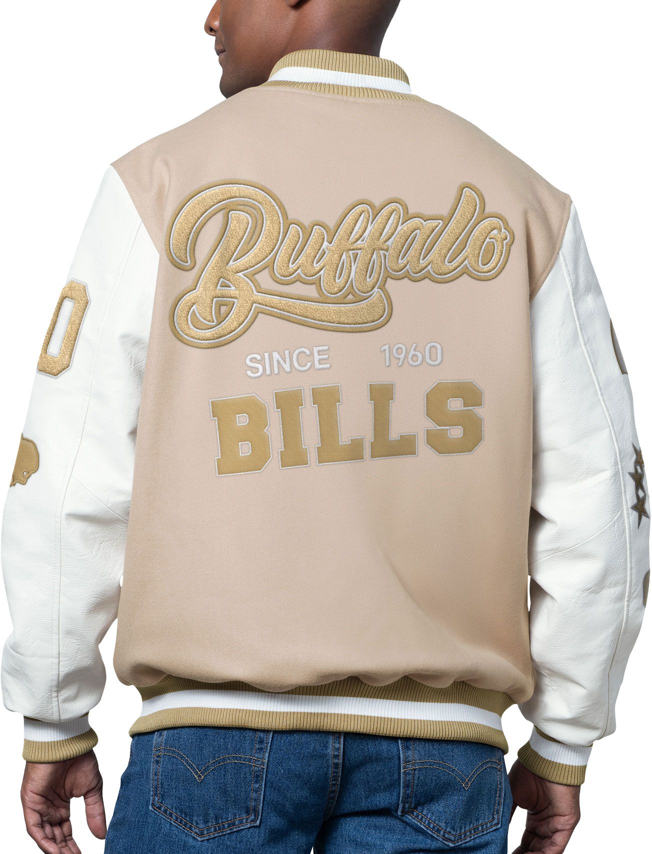 Starter Men's Buffalo Bills Heavy Hitter Sand Varsity Jacket product image