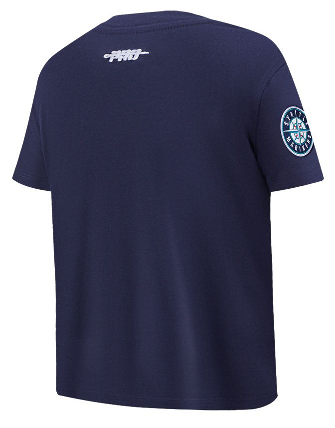 Pro Standard Youth Seattle Mariners Midnight Navy Script Tail T-Shirt product image