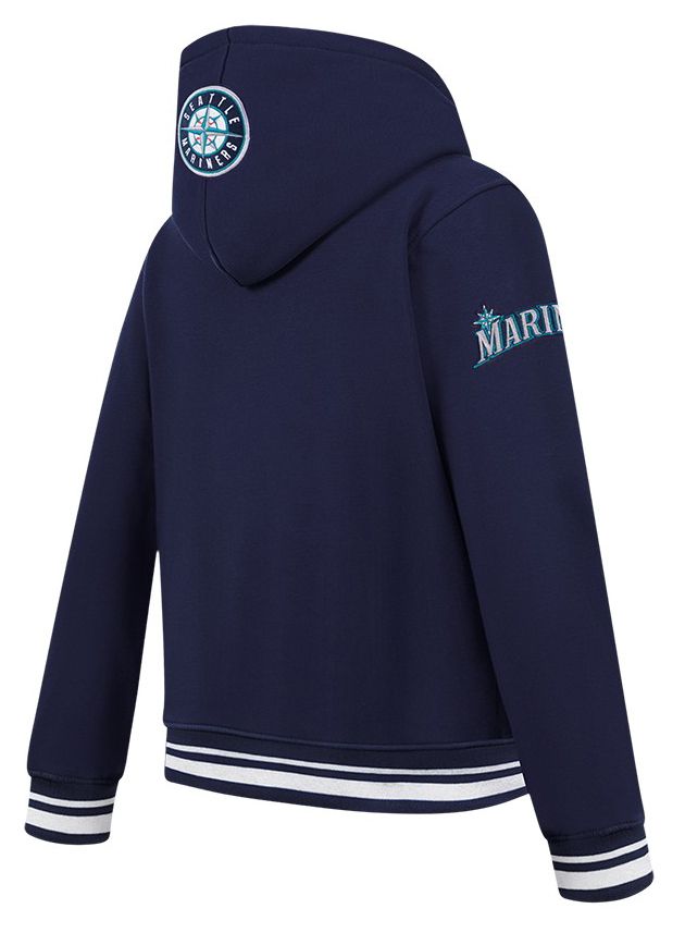 Pro Standard Youth Seattle Mariners Midnight Navy Script Tail Ribbed Fleece Hoodie product image