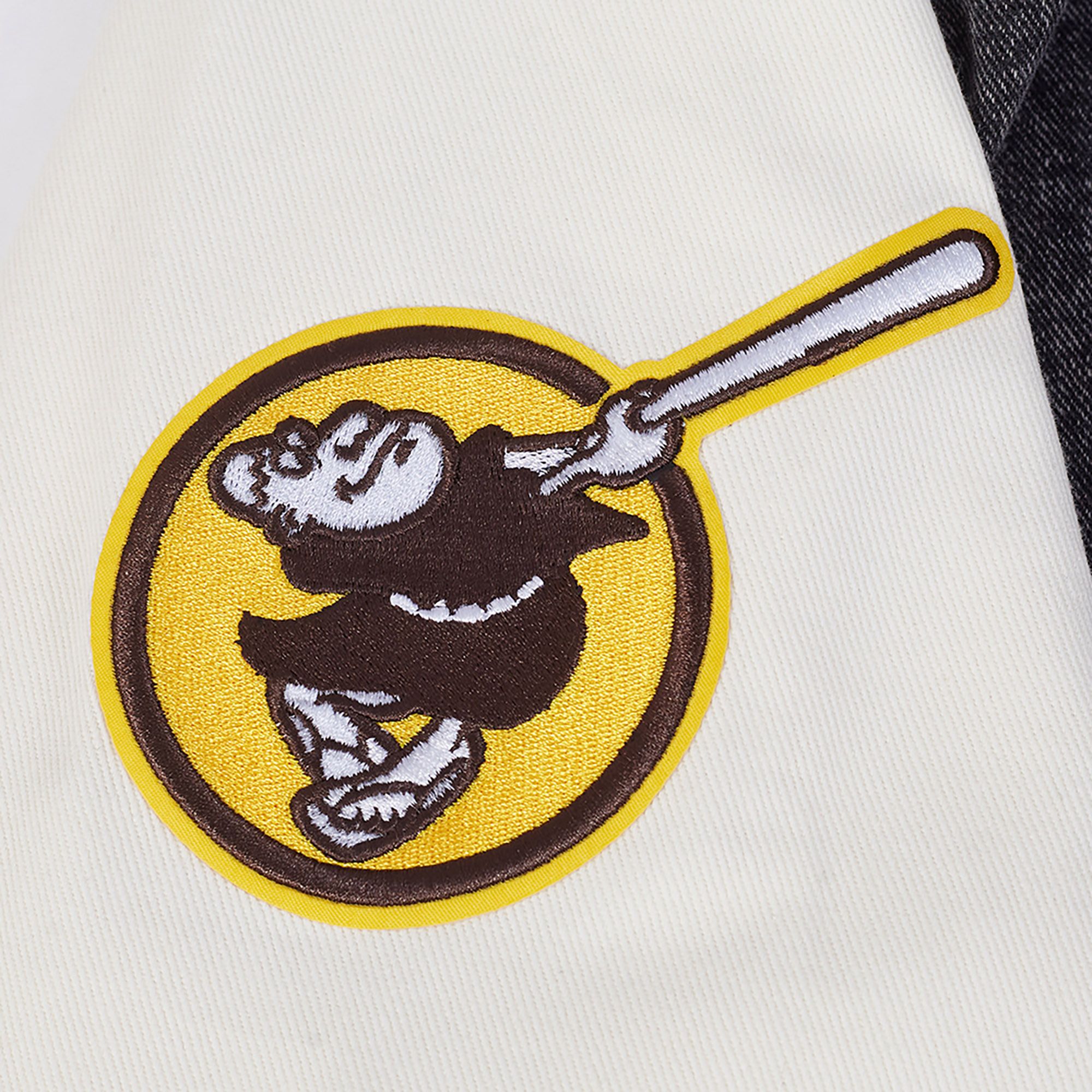 Pro Standard Men's San Diego Padres Black Rebel Athletics Denim Varsity Jacket product image