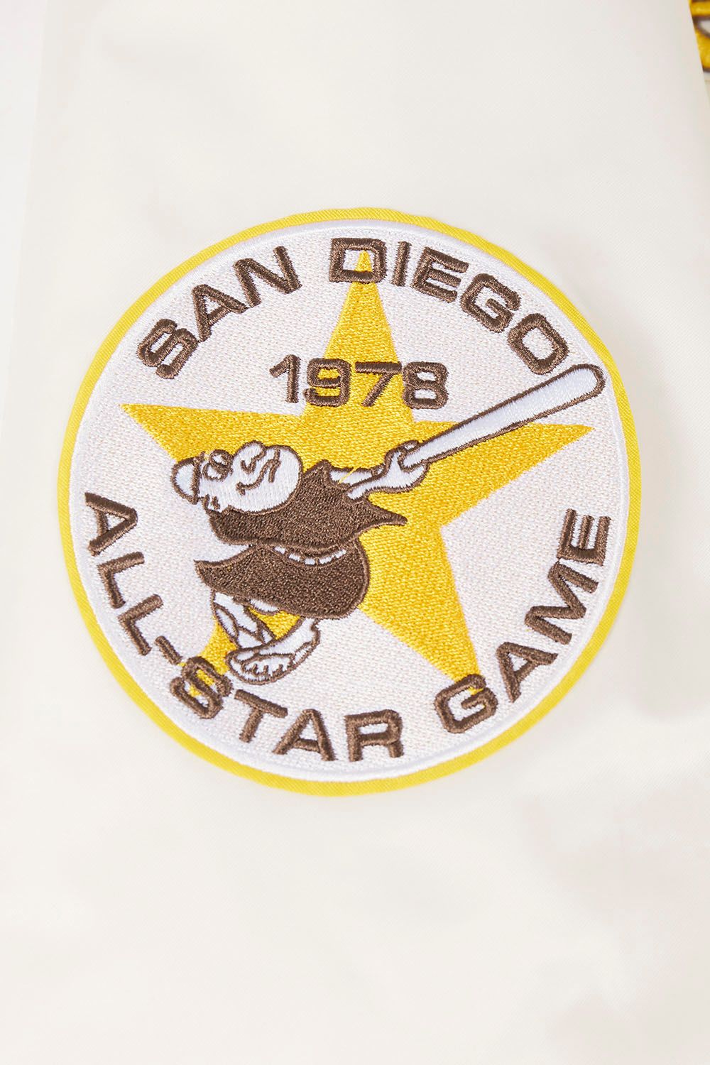 Pro Standard Men's San Diego Padres Cream Retro Rib Satin Jacket product image