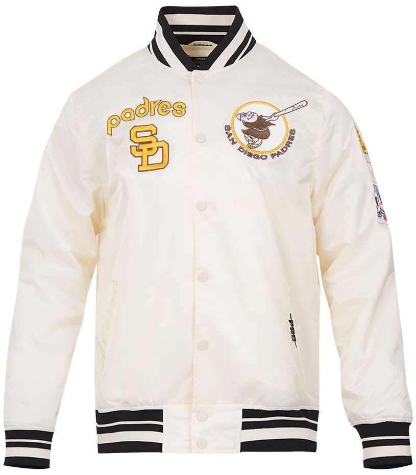Pro Standard Men's San Diego Padres Cream Retro Rib Satin Jacket product image