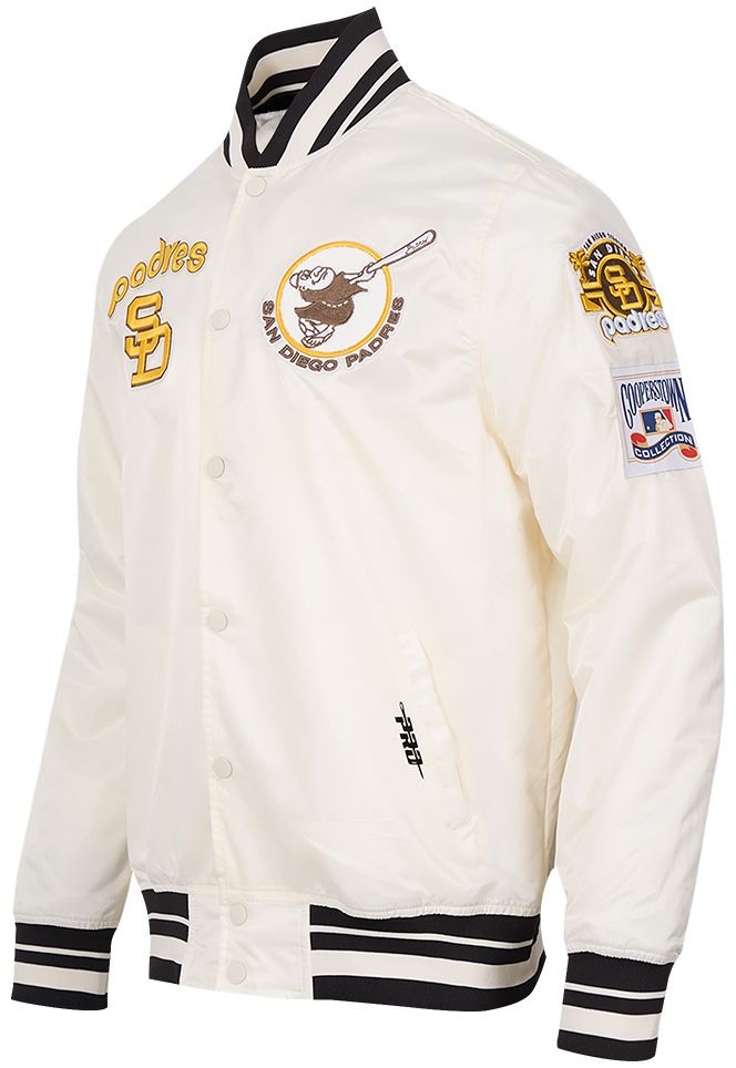 Pro Standard Men's San Diego Padres Cream Retro Rib Satin Jacket product image