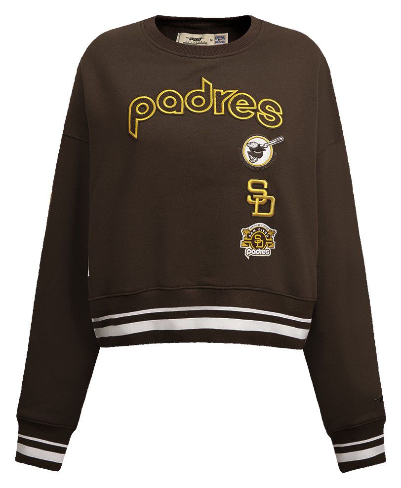 Pro Standard Women's San Diego Padres Brown Logo Fleece Crew Neck Sweatshirt product image