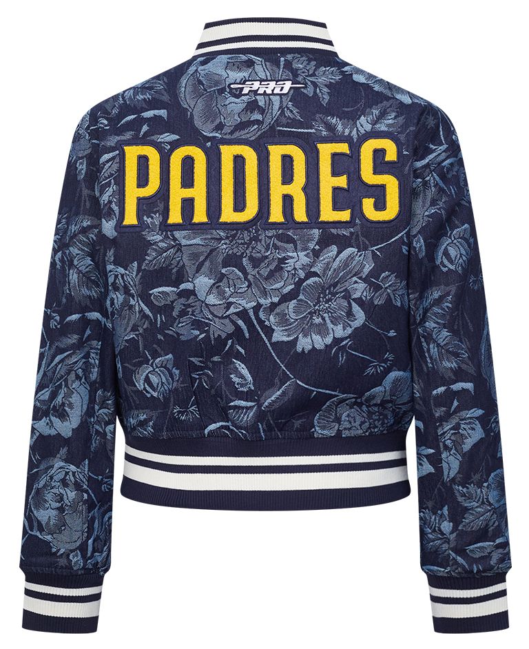 Pro Standard Women's San Diego Padres Blue Denim Cropped Floral Jacket product image