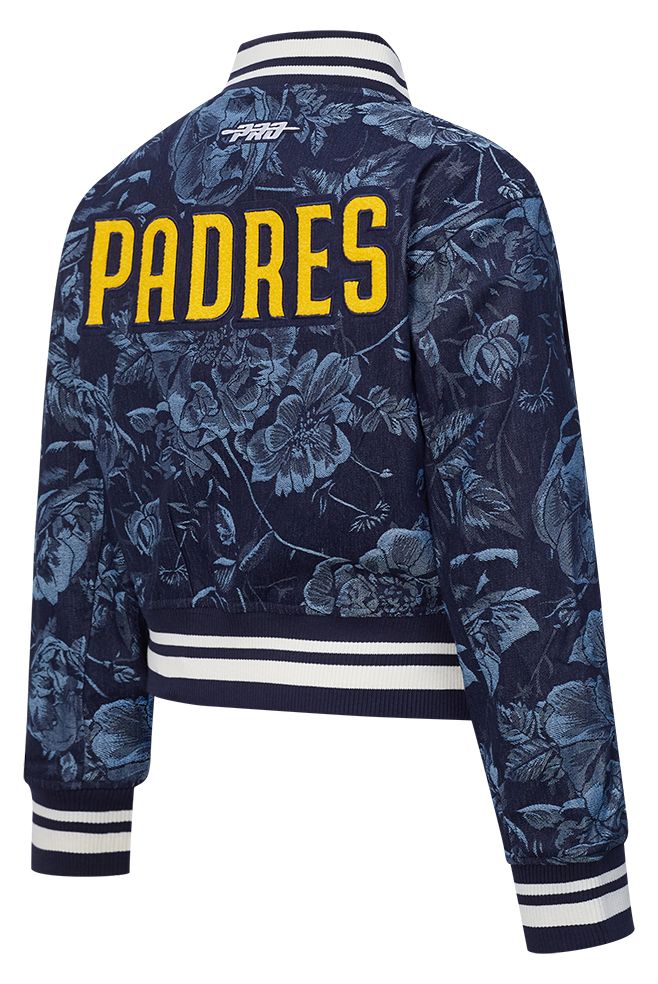 Pro Standard Women's San Diego Padres Blue Denim Cropped Floral Jacket product image