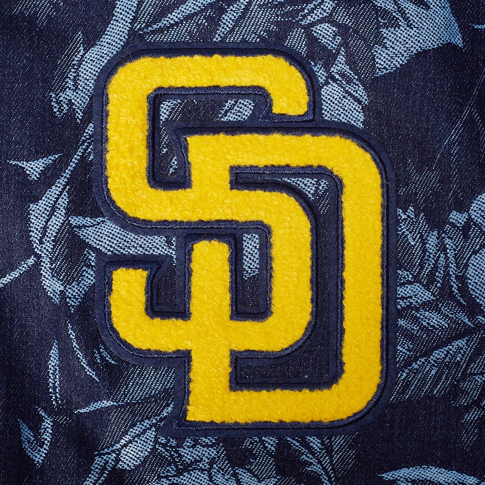 Pro Standard Women's San Diego Padres Blue Denim Cropped Floral Jacket product image