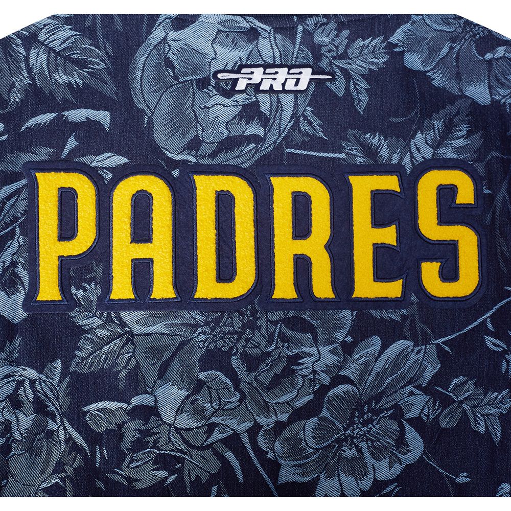 Pro Standard Women's San Diego Padres Blue Denim Cropped Floral Jacket product image