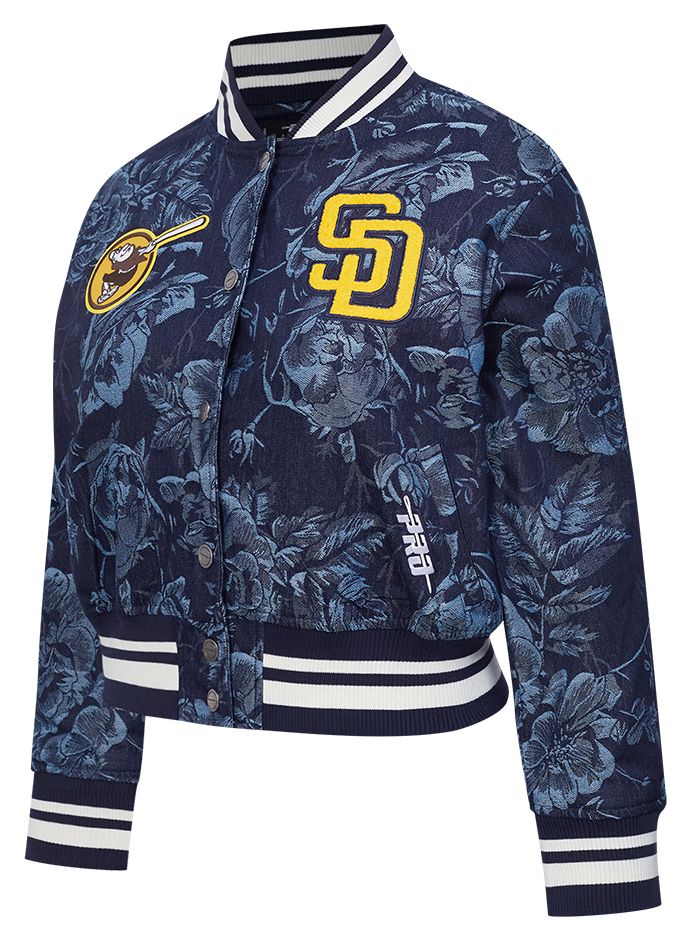 Pro Standard Women's San Diego Padres Blue Denim Cropped Floral Jacket product image