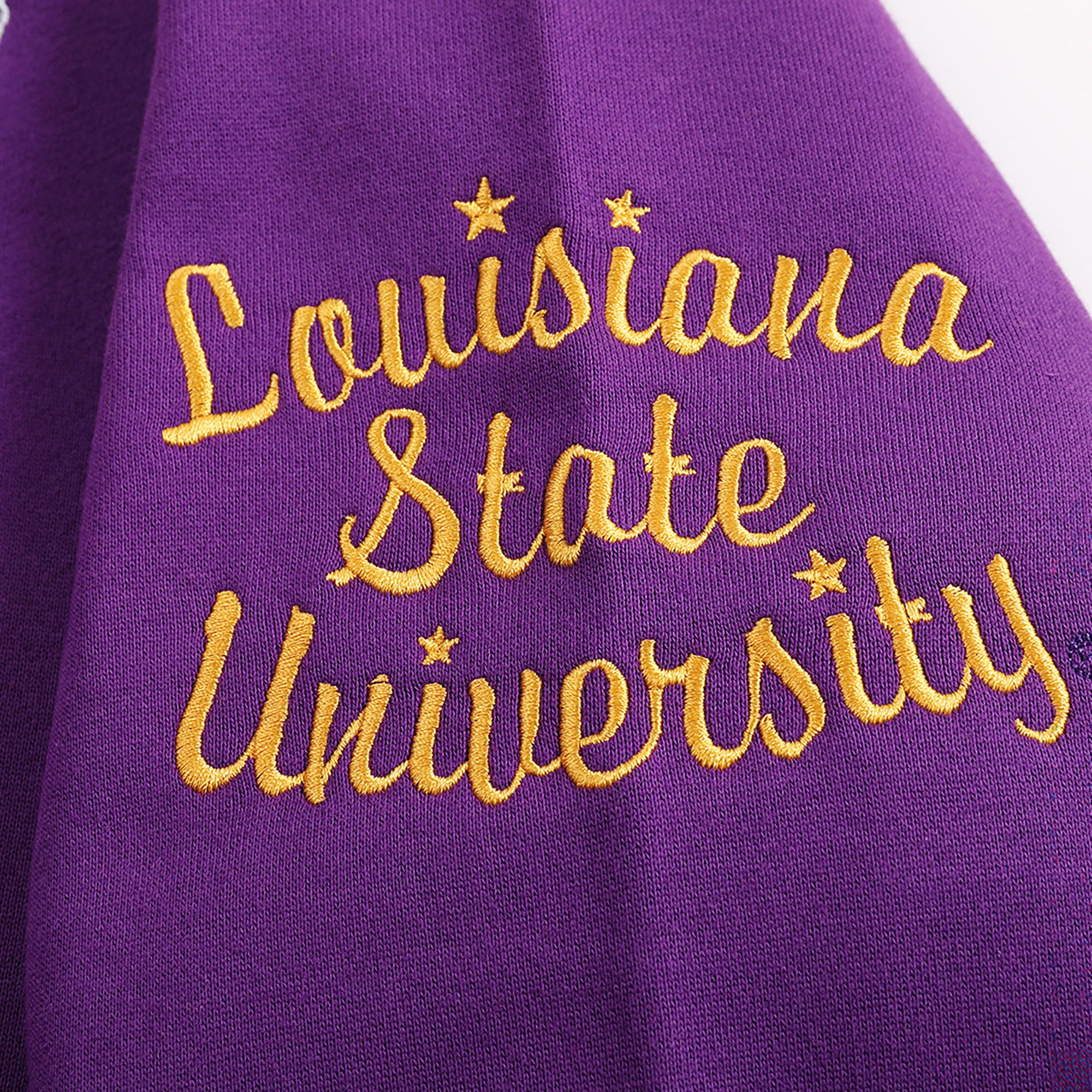Homefield Adult LSU Tigers Purple Tri-Stripe Crew Pullover Sweatshirt product image