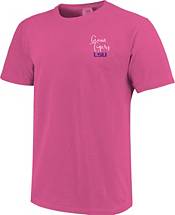 Image One Women's LSU Tigers Pink Large Script T-Shirt product image