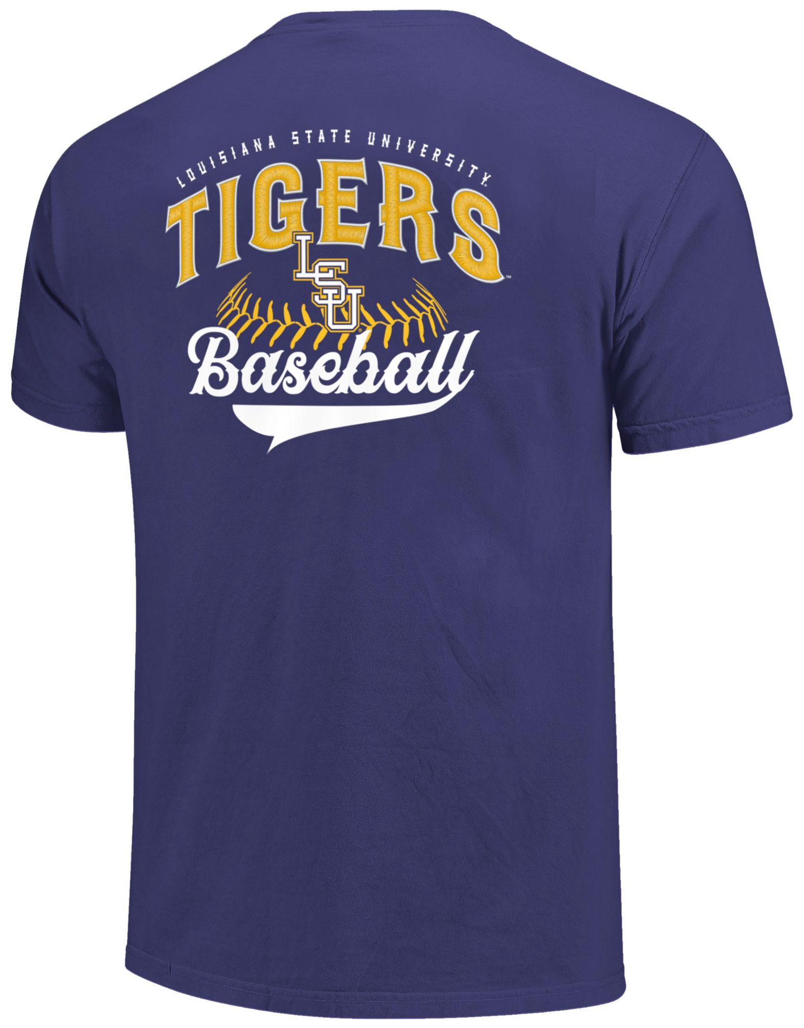 Image One Men's LSU Tigers Grape Embroidered Letters T-Shirt product image