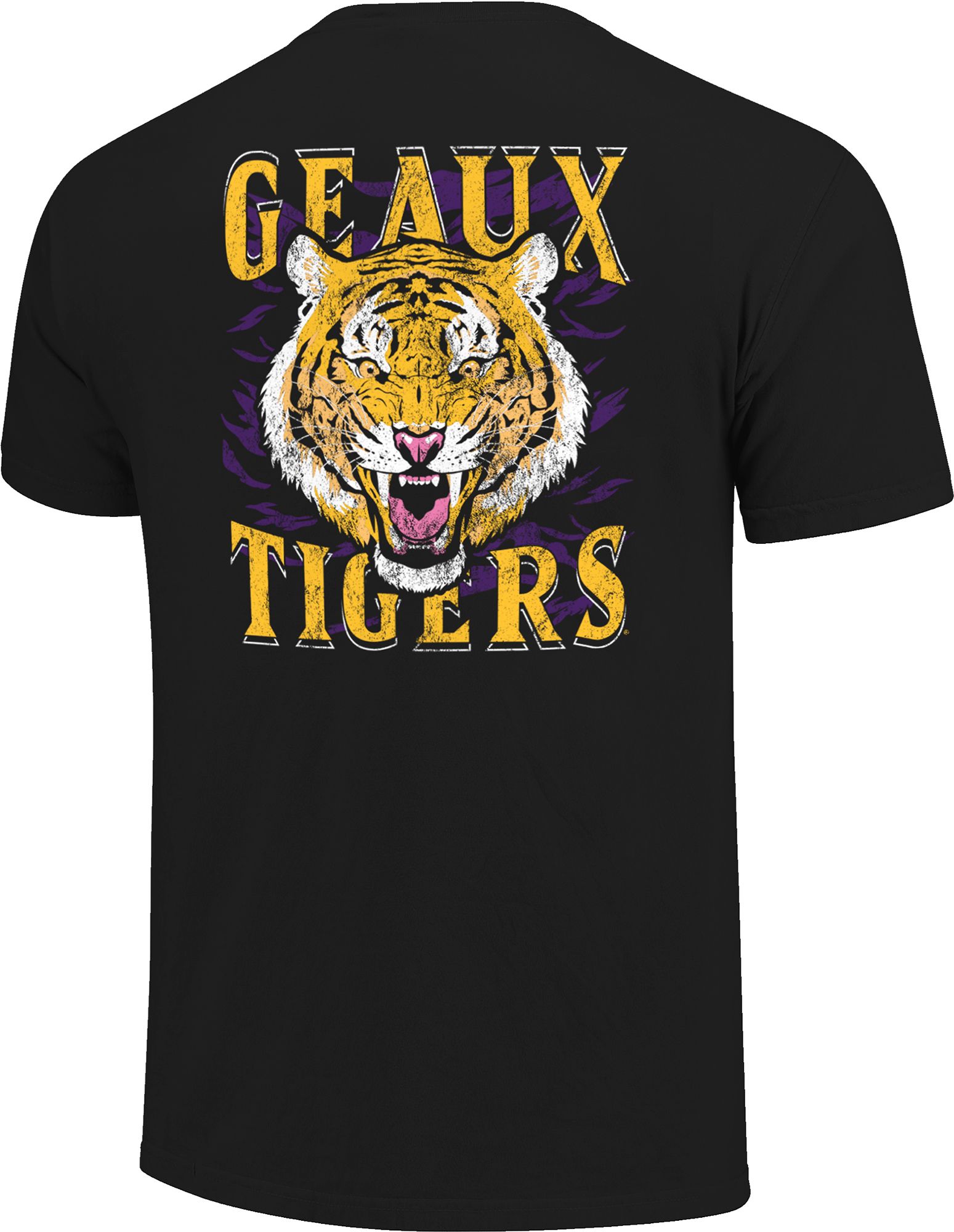 Image One Men's LSU Tigers Black 'Flamin' Tiger' T-Shirt product image