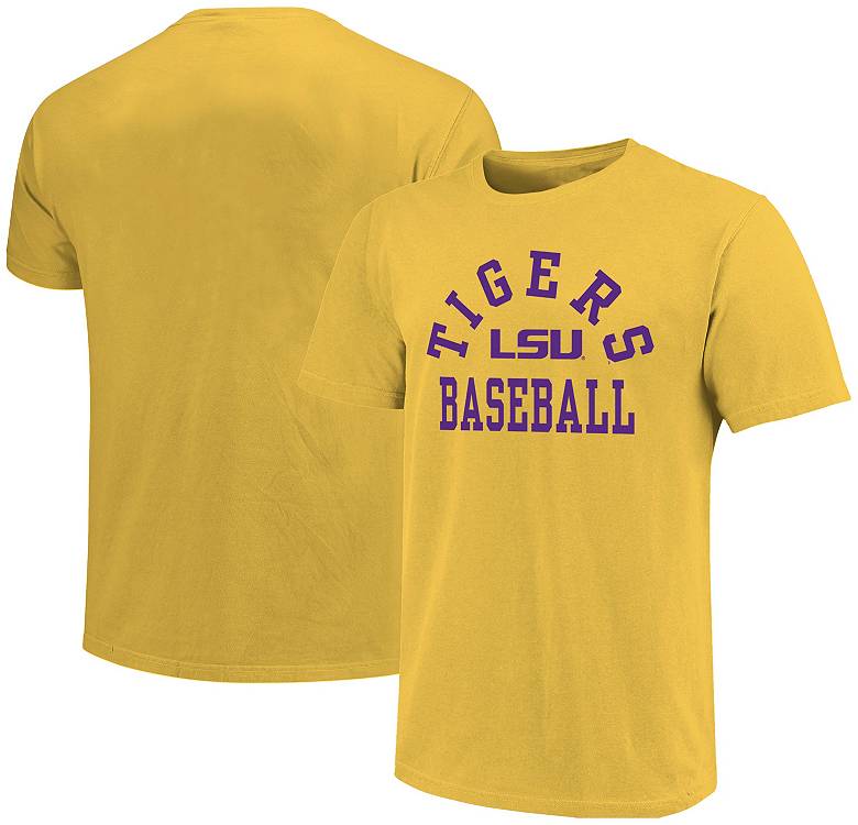 Image One Men's LSU Tigers Gold Arch Baseball T-Shirt Image One Men's LSU Tigers Gold Arch Baseball T-Shirt