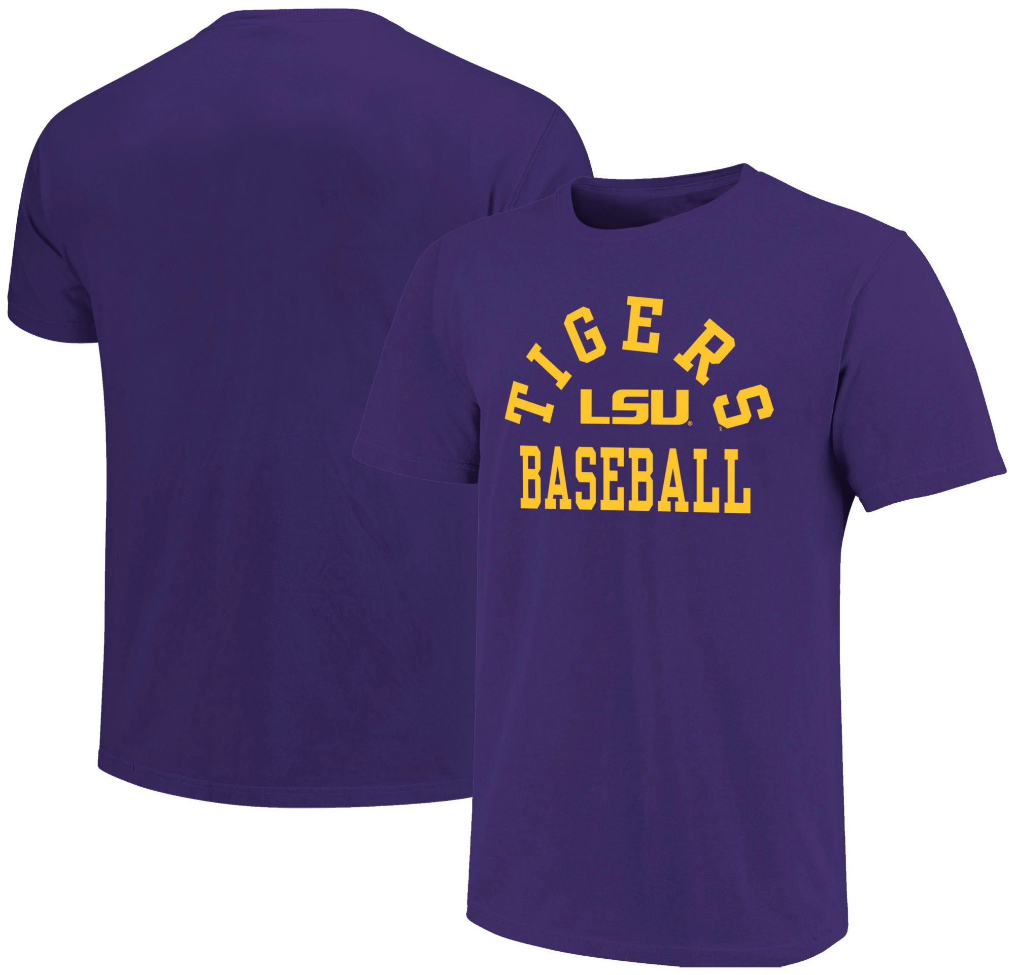 Image One Men's LSU Tigers Purple Arch Baseball T-Shirt product image