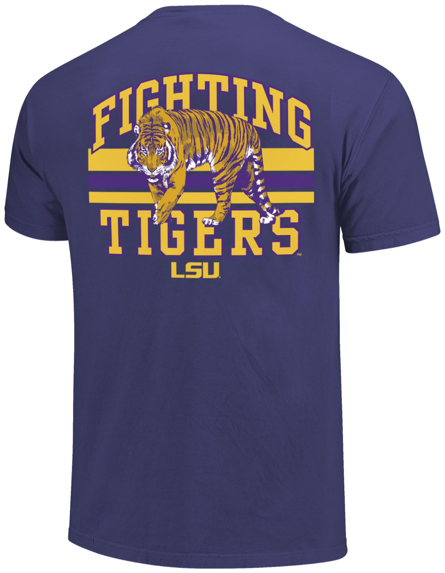 Image One Men's LSU Tigers Grape Mascot Arched Short Sleeve T-Shirt product image