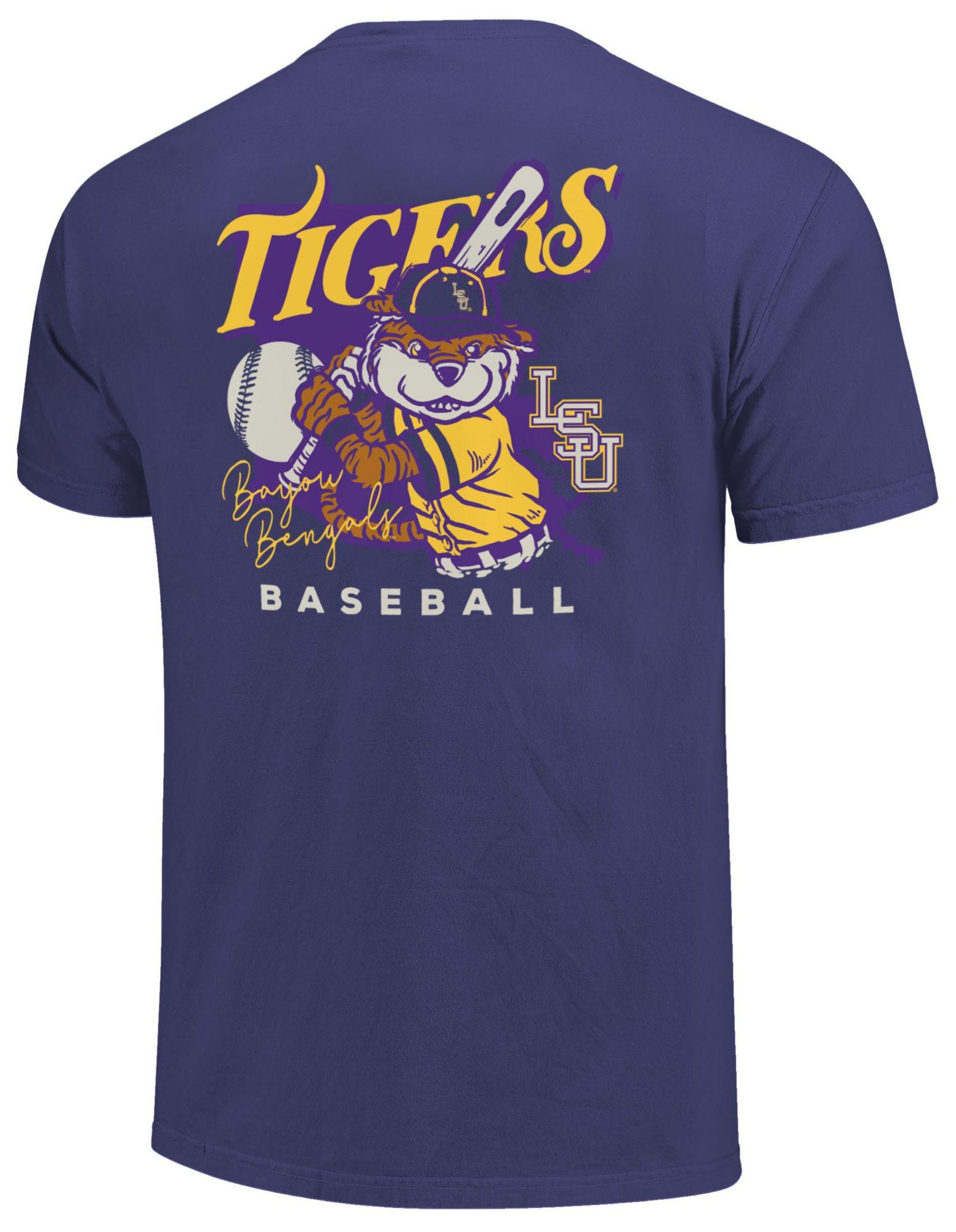 Image One Men's LSU Tigers Purple Baseball Mascot T-Shirt product image