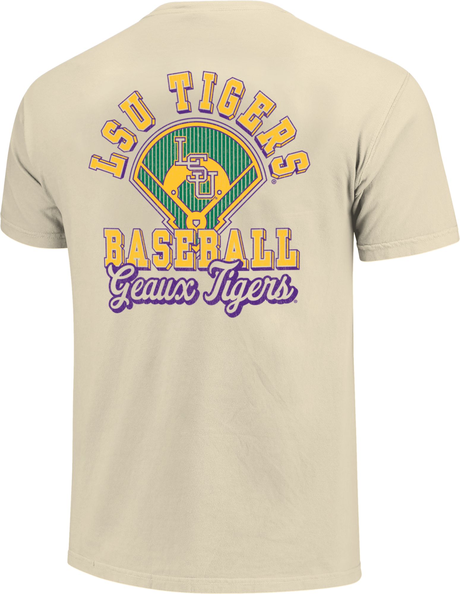 Image One Men's LSU Tigers Ivory Baseball Field Block T-Shirt product image