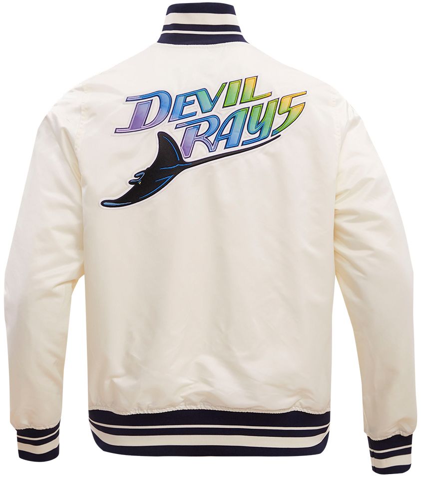 Pro Standard Men's Tampa Bay Rays Cream Retro Rib Satin Jacket product image