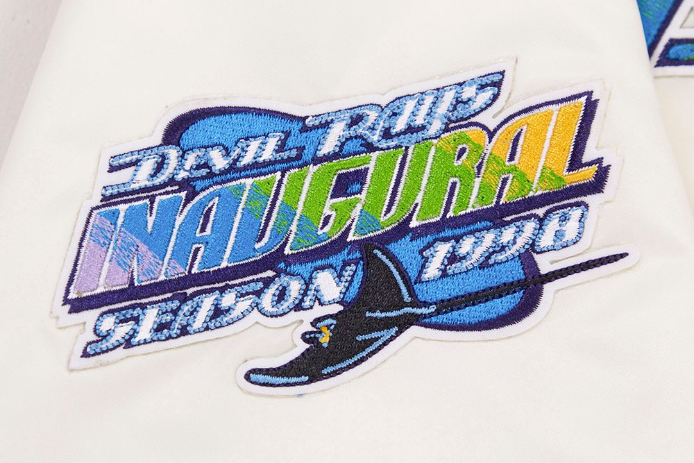 Pro Standard Men's Tampa Bay Rays Cream Retro Rib Satin Jacket product image