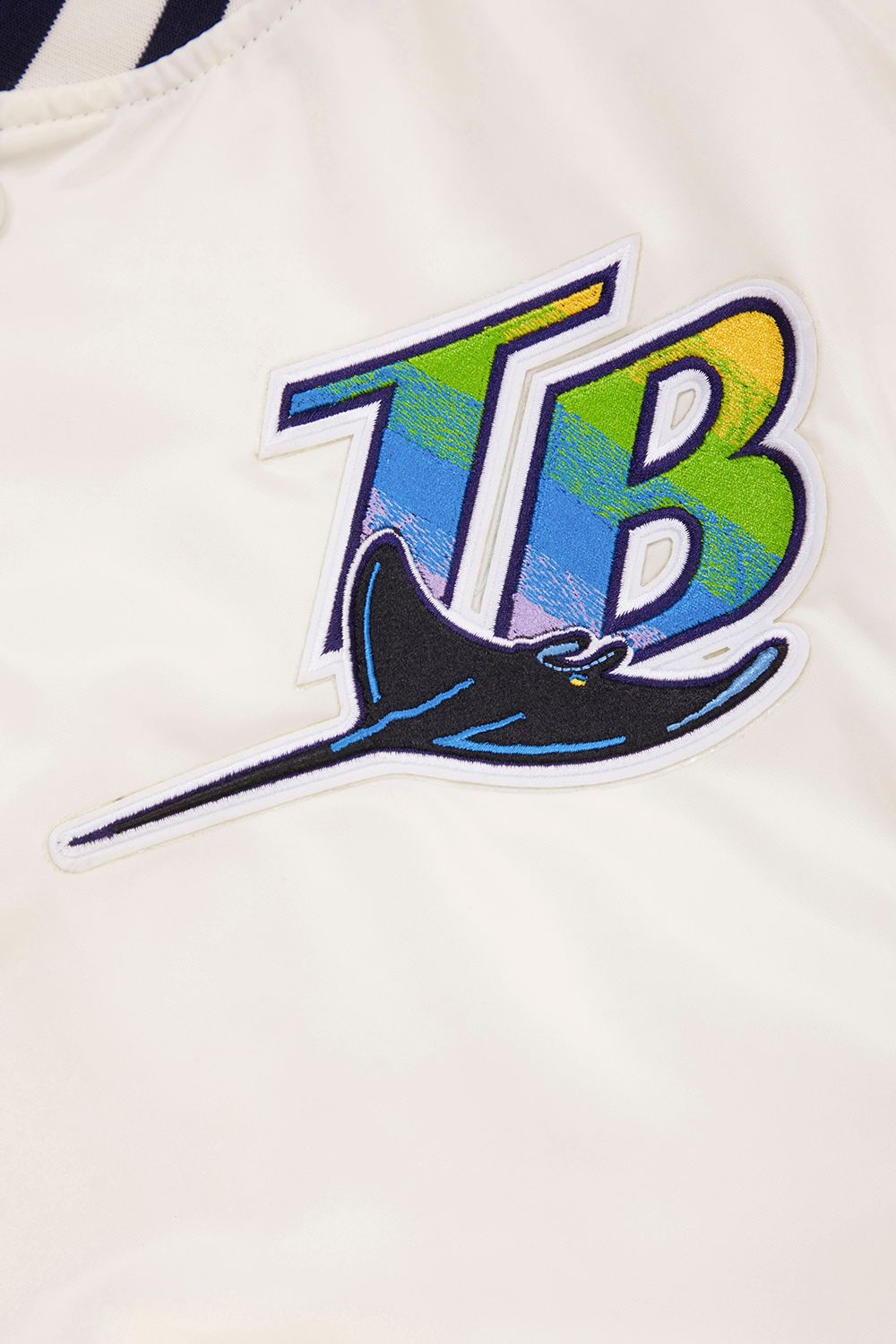 Pro Standard Men's Tampa Bay Rays Cream Retro Rib Satin Jacket product image