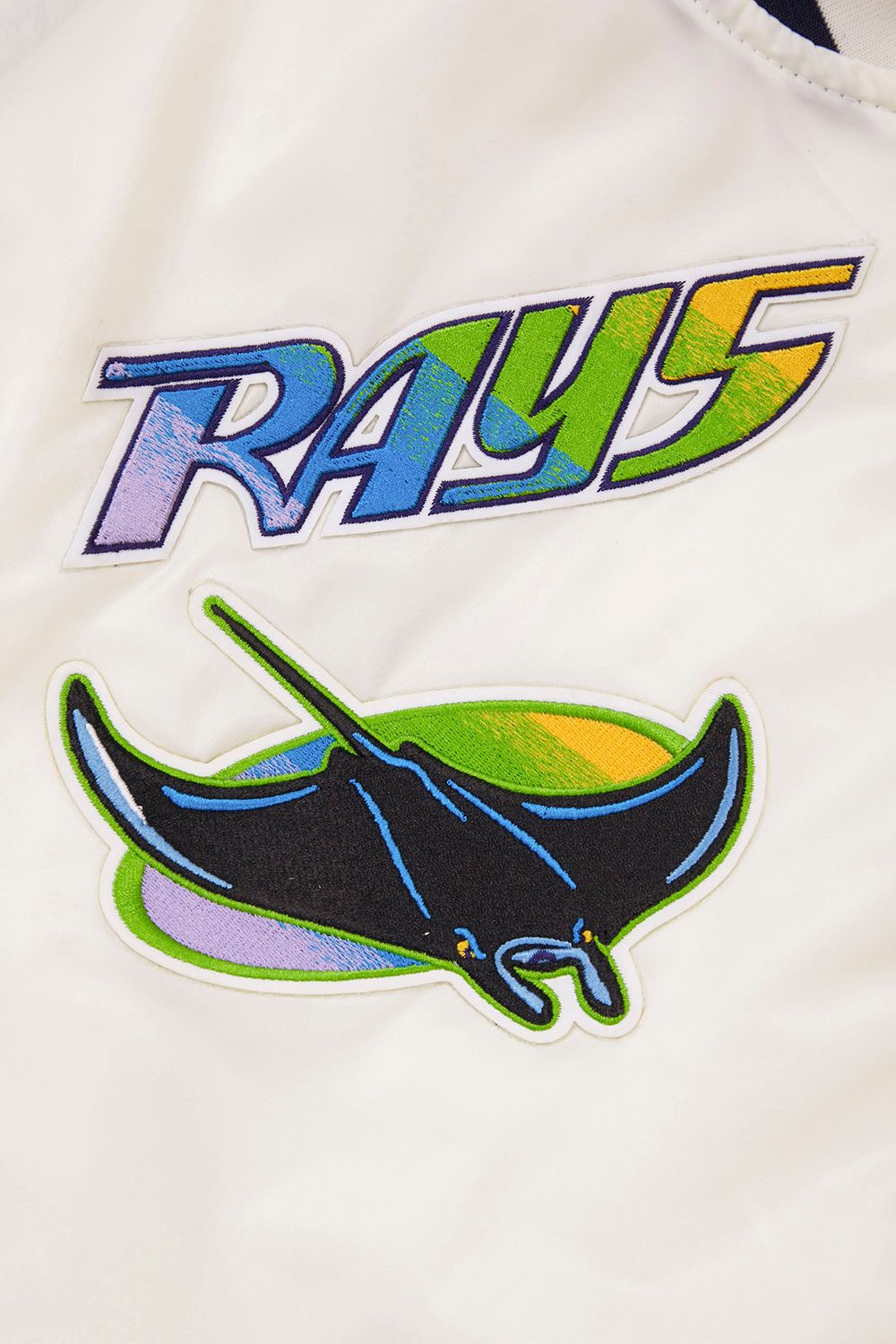 Pro Standard Men's Tampa Bay Rays Cream Retro Rib Satin Jacket product image