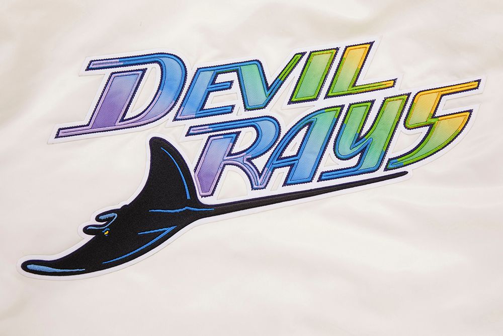 Pro Standard Men's Tampa Bay Rays Cream Retro Rib Satin Jacket product image