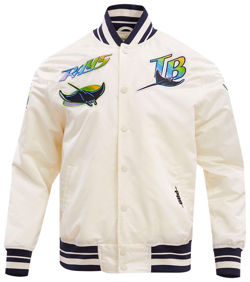 Pro Standard Men's Tampa Bay Rays Cream Retro Rib Satin Jacket product image