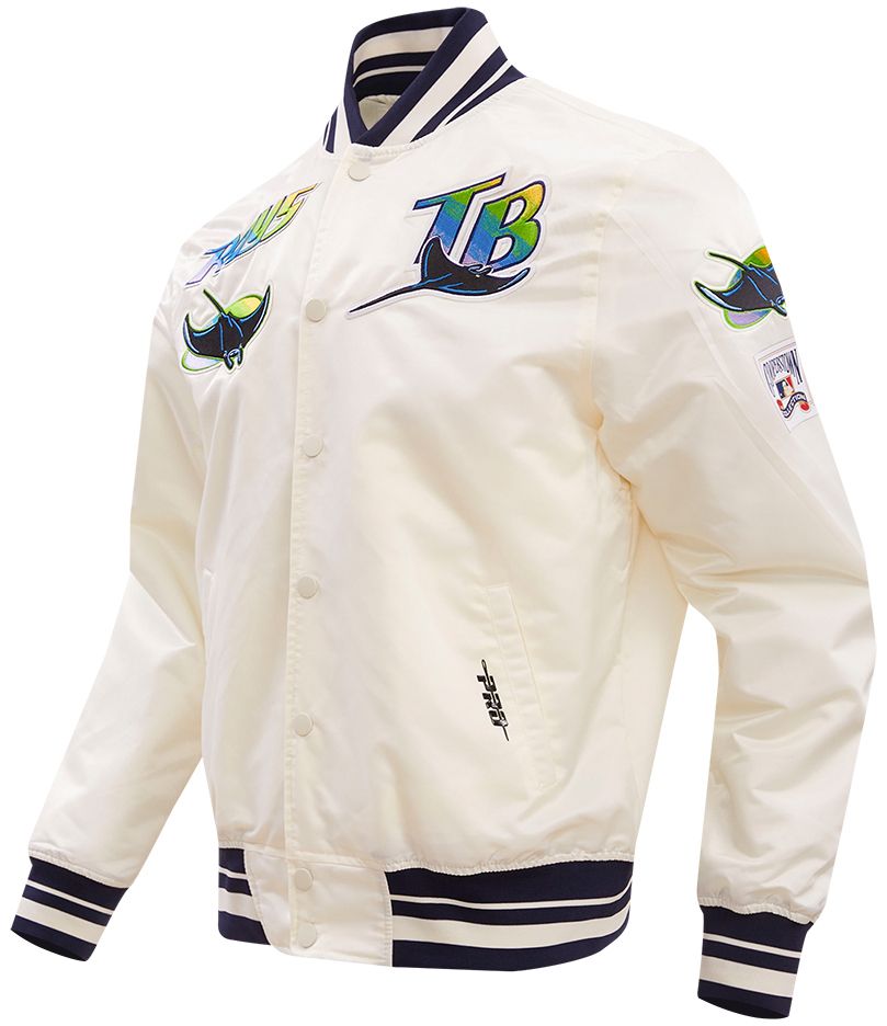 Pro Standard Men's Tampa Bay Rays Cream Retro Rib Satin Jacket product image