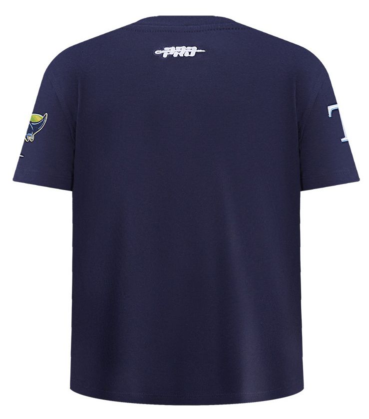 Pro Standard Youth Tampa Bay Rays Midnight Navy Script Tail T-Shirt product image