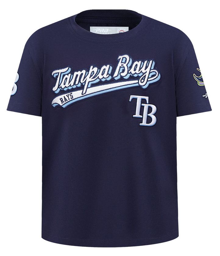 Pro Standard Youth Tampa Bay Rays Midnight Navy Script Tail T-Shirt product image