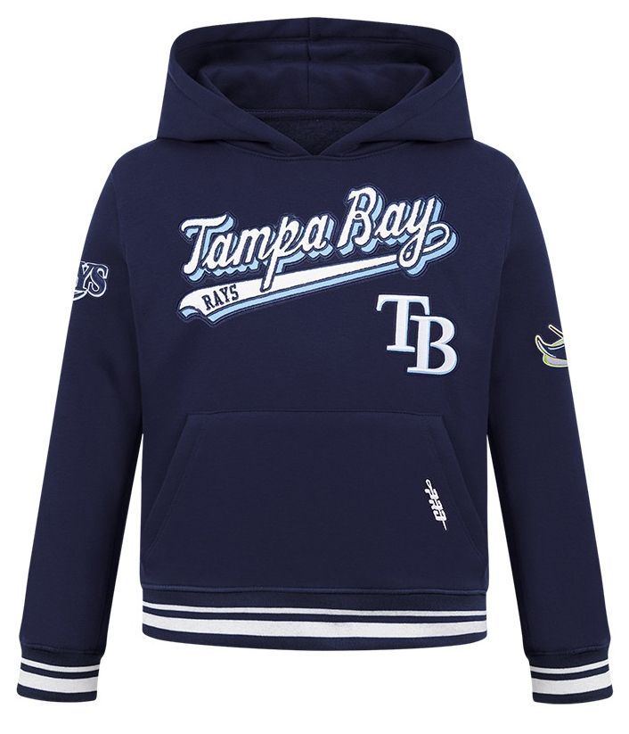 Pro Standard Youth Tampa Bay Rays Midnight Navy Script Tail Ribbed Fleece Hoodie product image