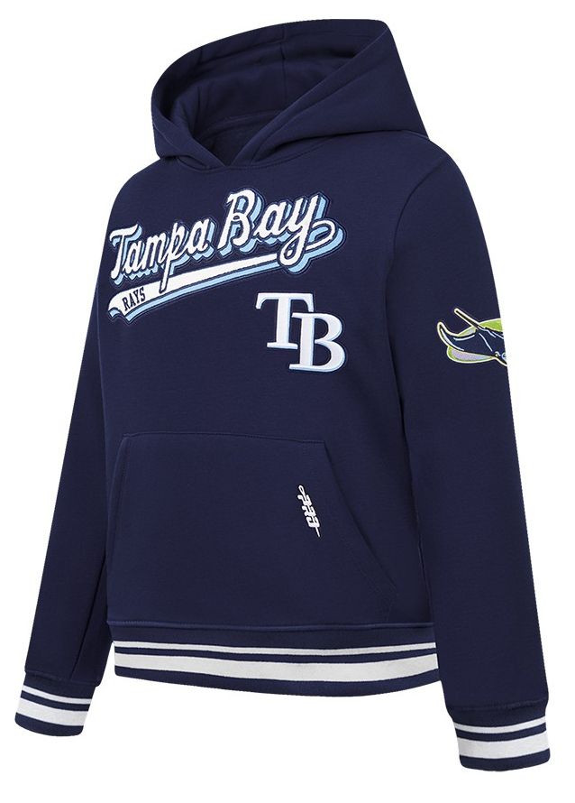 Pro Standard Youth Tampa Bay Rays Midnight Navy Script Tail Ribbed Fleece Hoodie product image