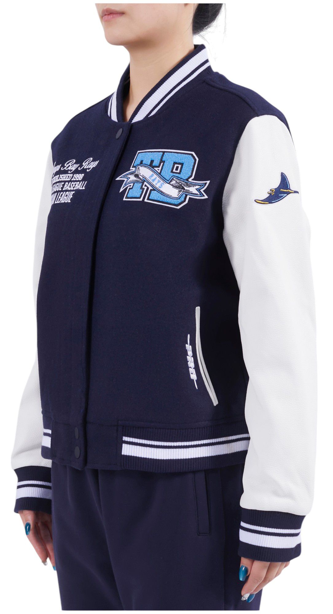 Pro Standard Women's Tampa Bay Rays Navy Varsity Jacket product image