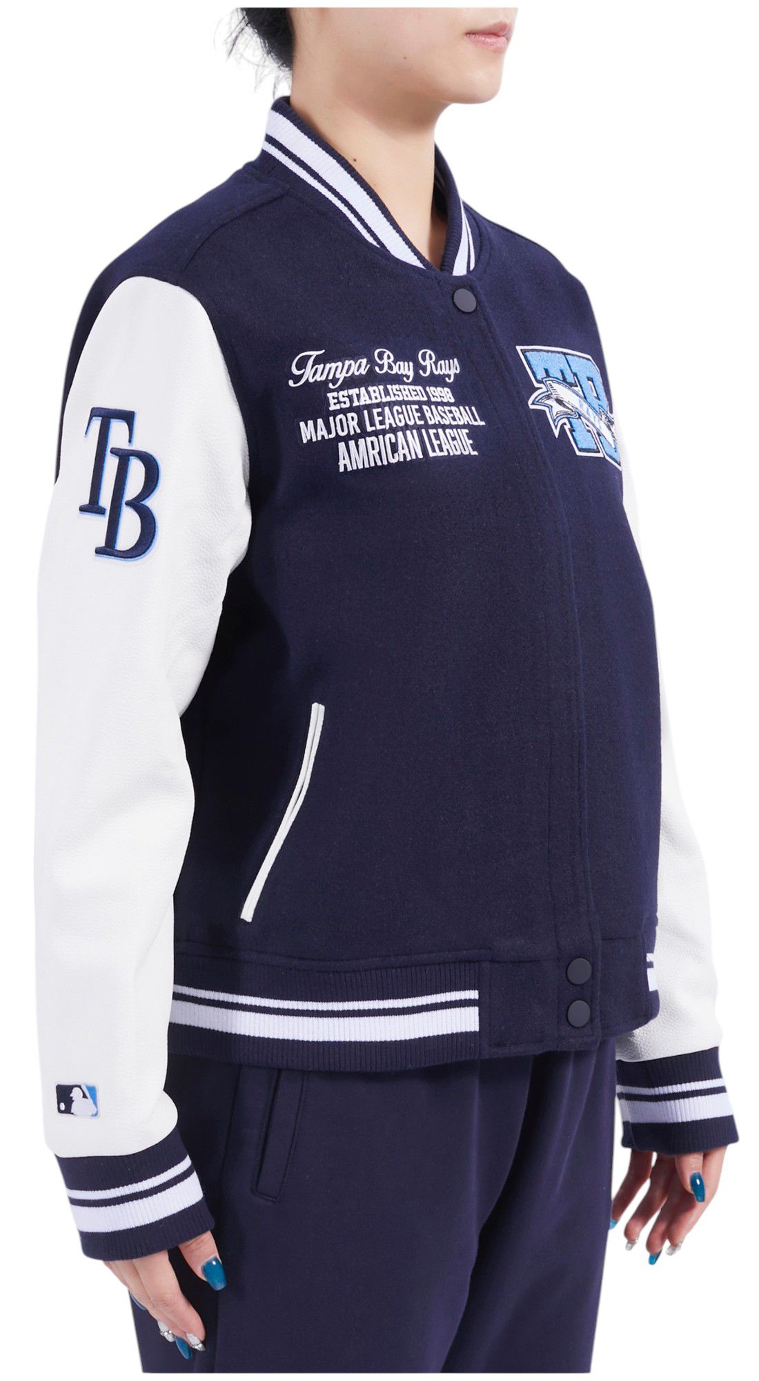 Pro Standard Women's Tampa Bay Rays Navy Varsity Jacket product image