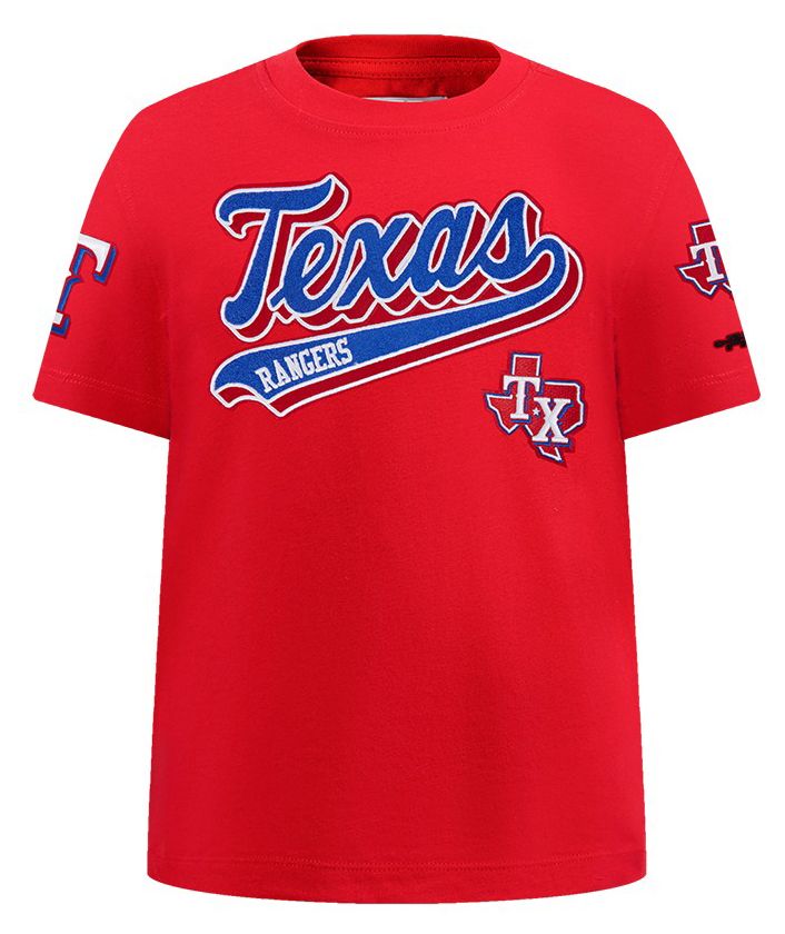 Pro Standard Youth Texas Rangers Red Script Tail T-Shirt product image