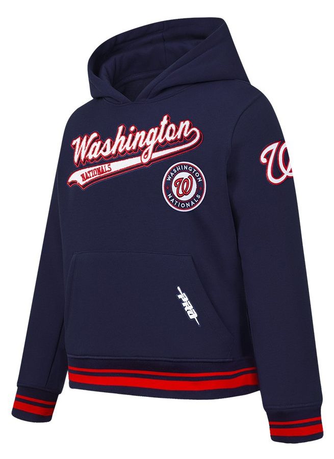 Pro Standard Youth Washington Nationals Midnight Navy Script Tail Ribbed Fleece Hoodie product image