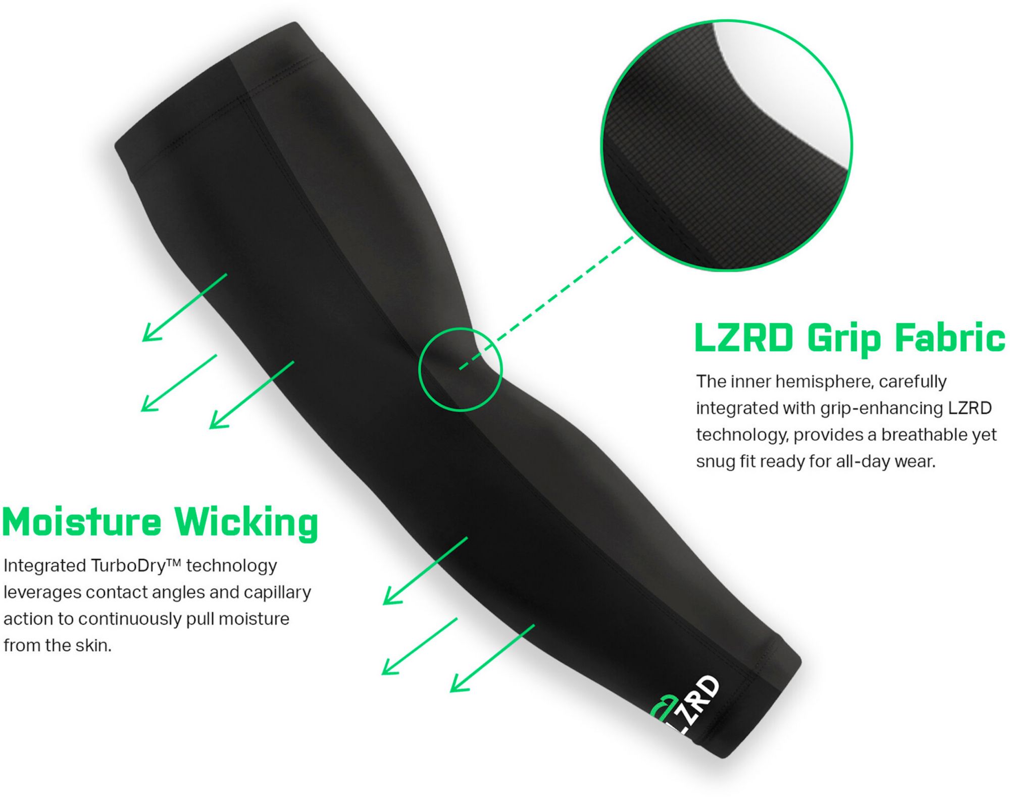 LZRD Tech Youth Compression Football Arm Sleeve product image