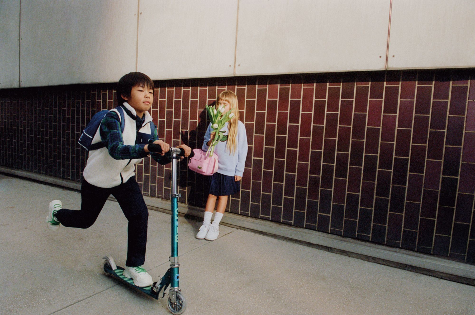 Lacoste Girls' Pique Appliqué Fleece Crew product image