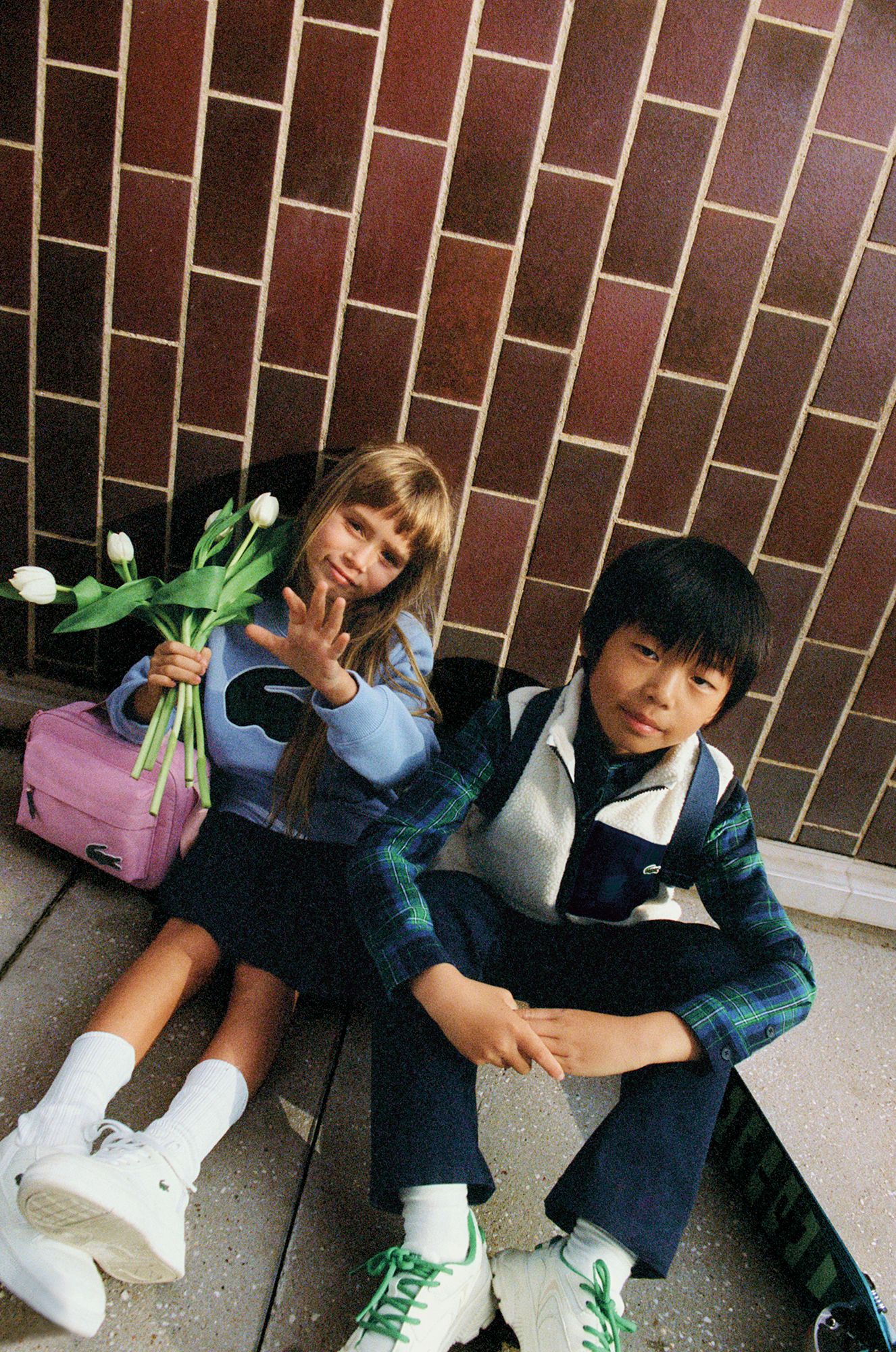 Lacoste Girls' Pique Appliqué Fleece Crew product image