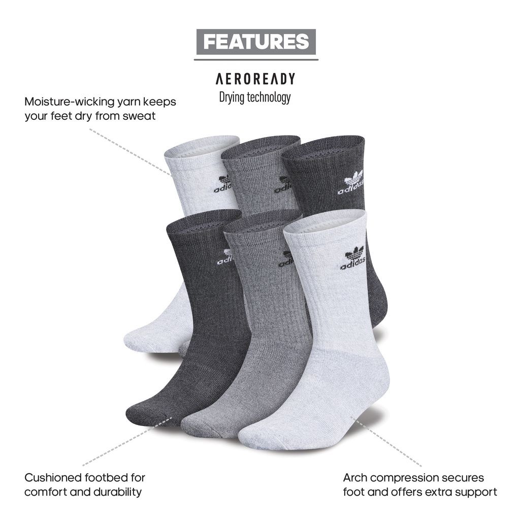 adidas Originals Men's Trefoil Crew Socks - 6 Pack product image