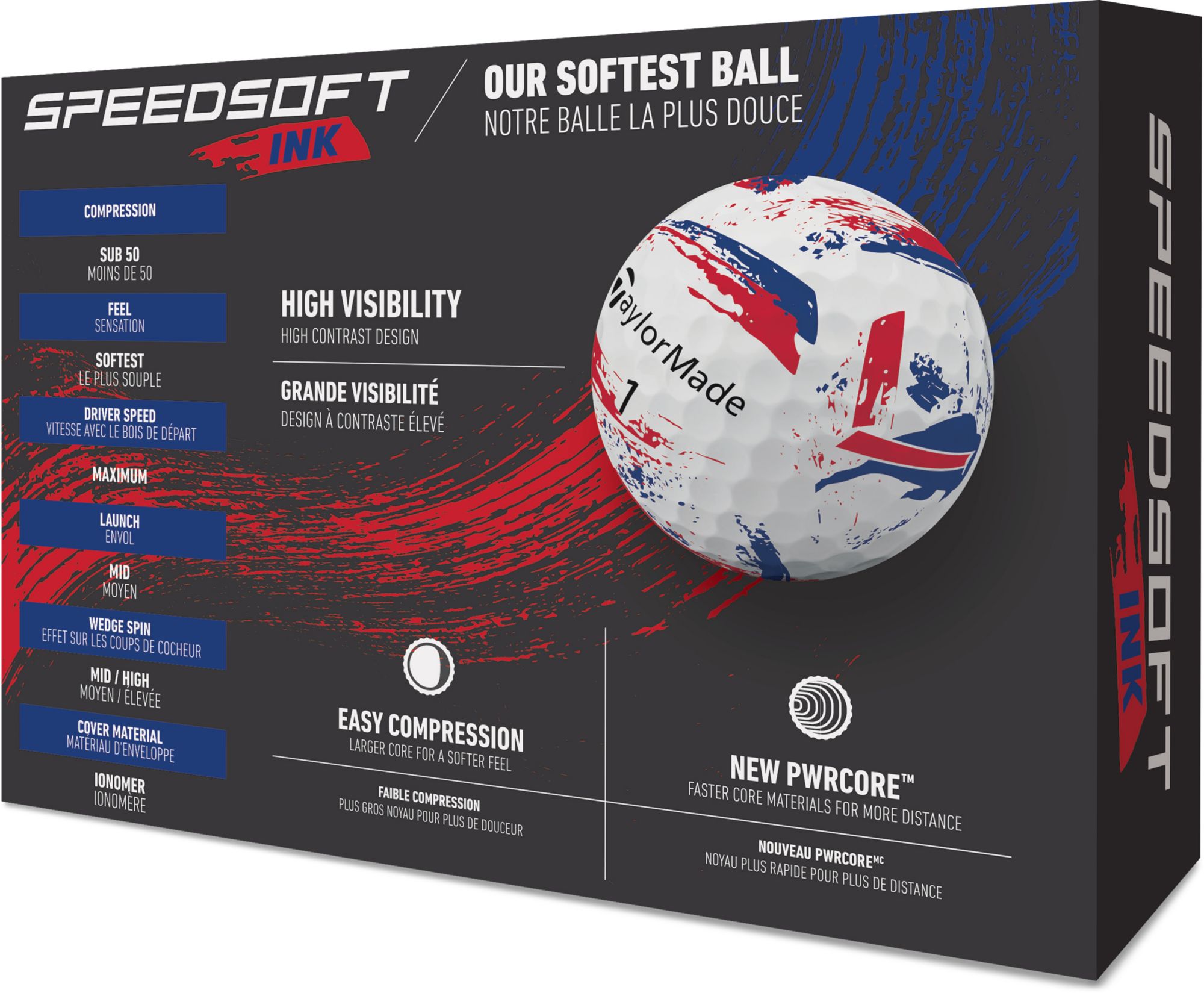 TaylorMade 2025 SpeedSoft Ink Buffalo Bills Golf Balls product image