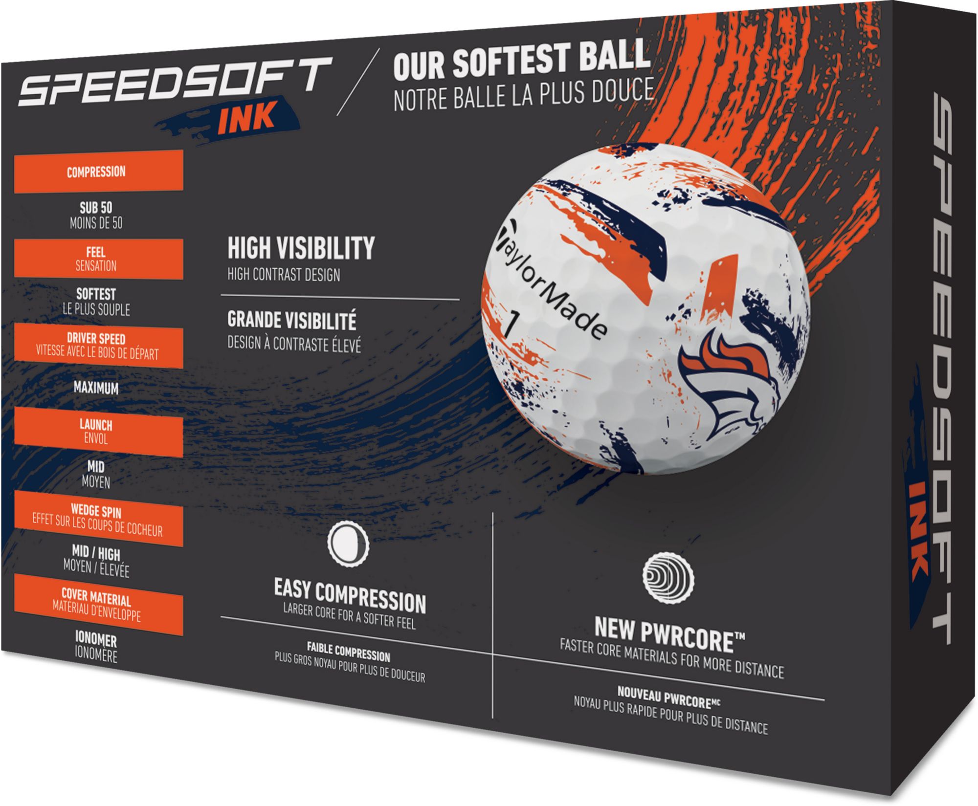 TaylorMade 2025 SpeedSoft Ink Denver Broncos Golf Balls product image
