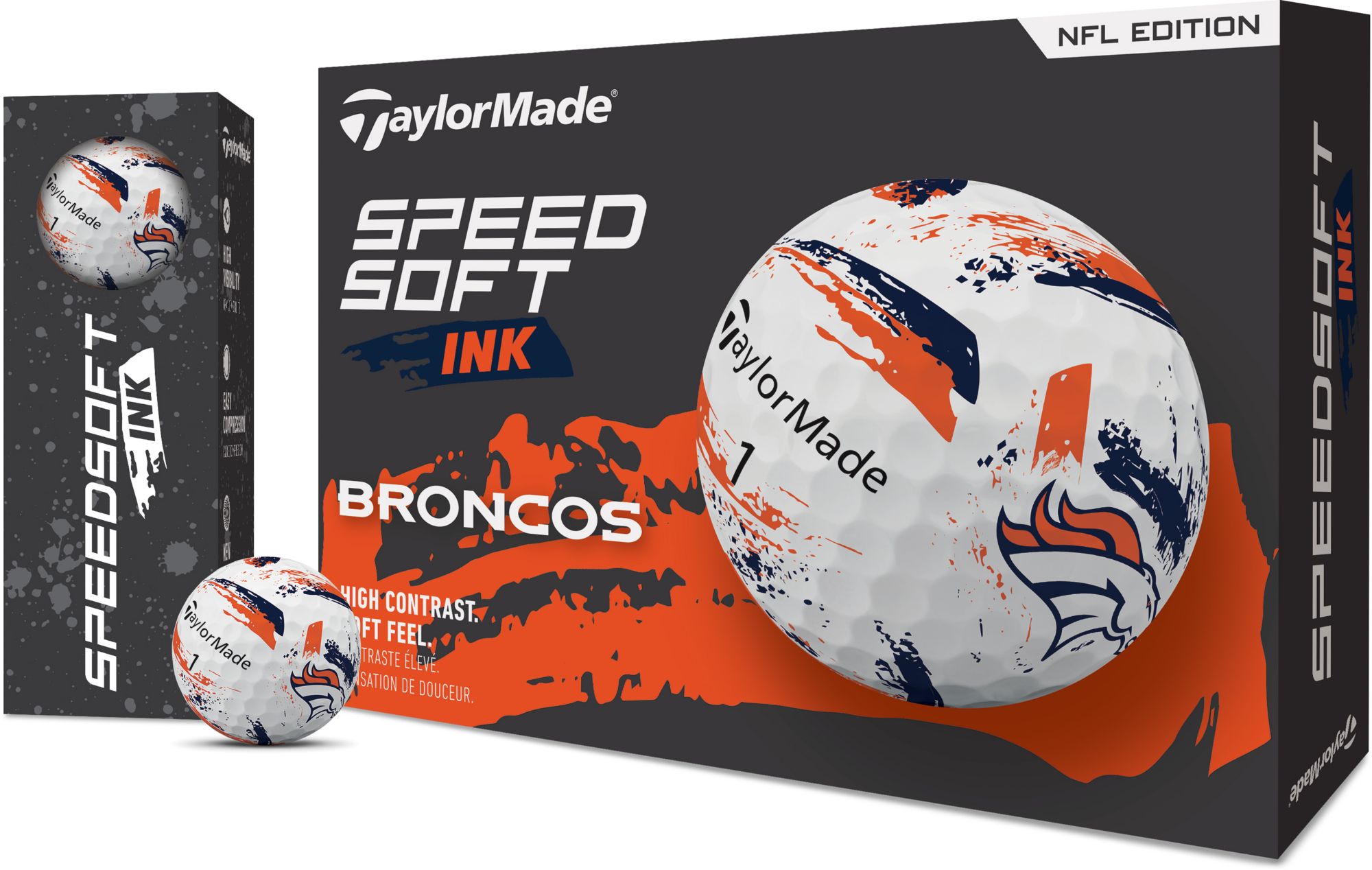 TaylorMade 2025 SpeedSoft Ink Denver Broncos Golf Balls product image