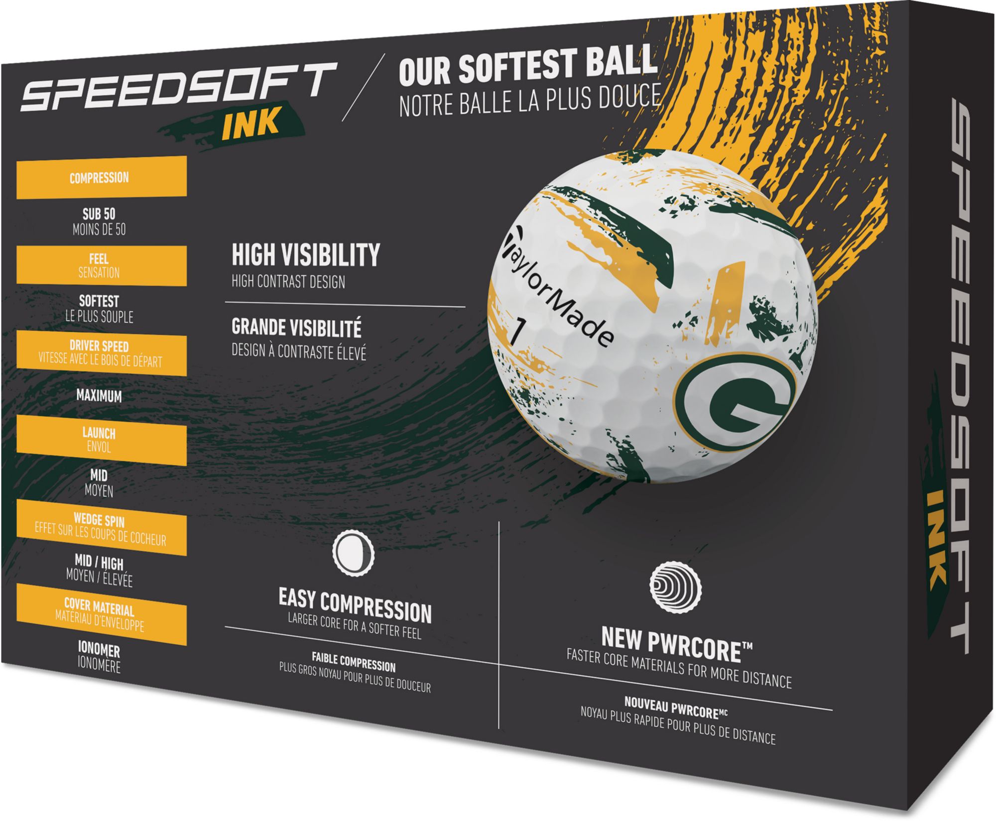 TaylorMade 2025 SpeedSoft Ink Green Bay Packers Golf Balls product image