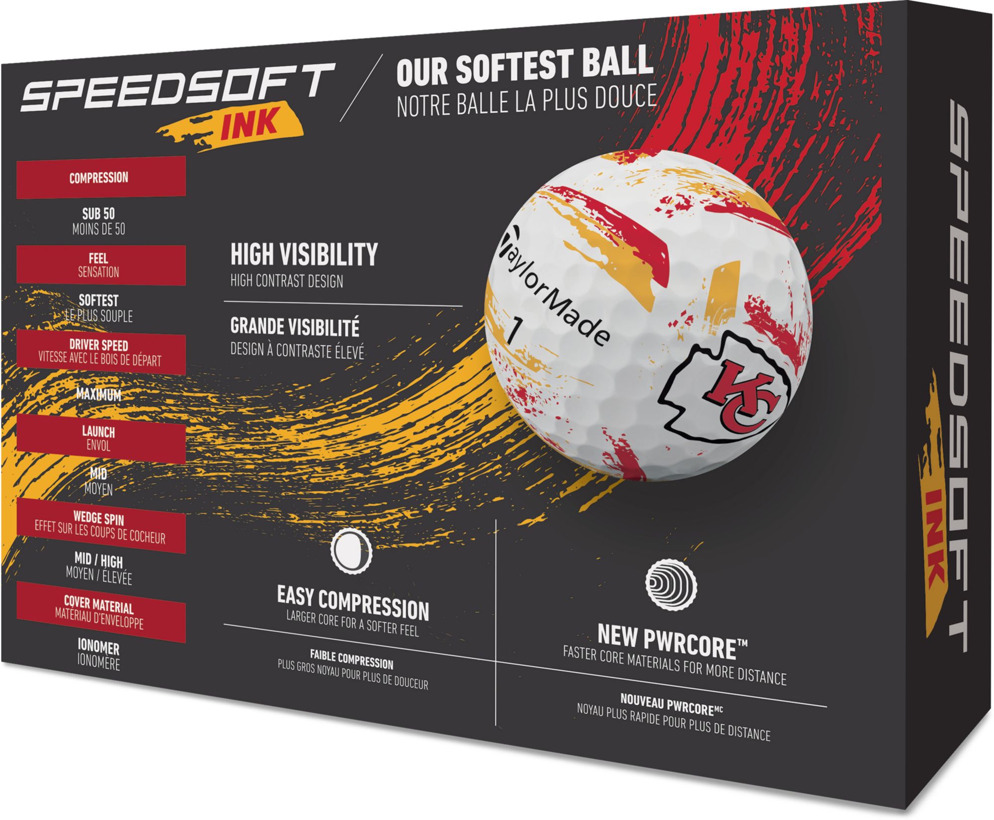 TaylorMade 2025 SpeedSoft Ink Kansas City Chiefs Golf Balls product image