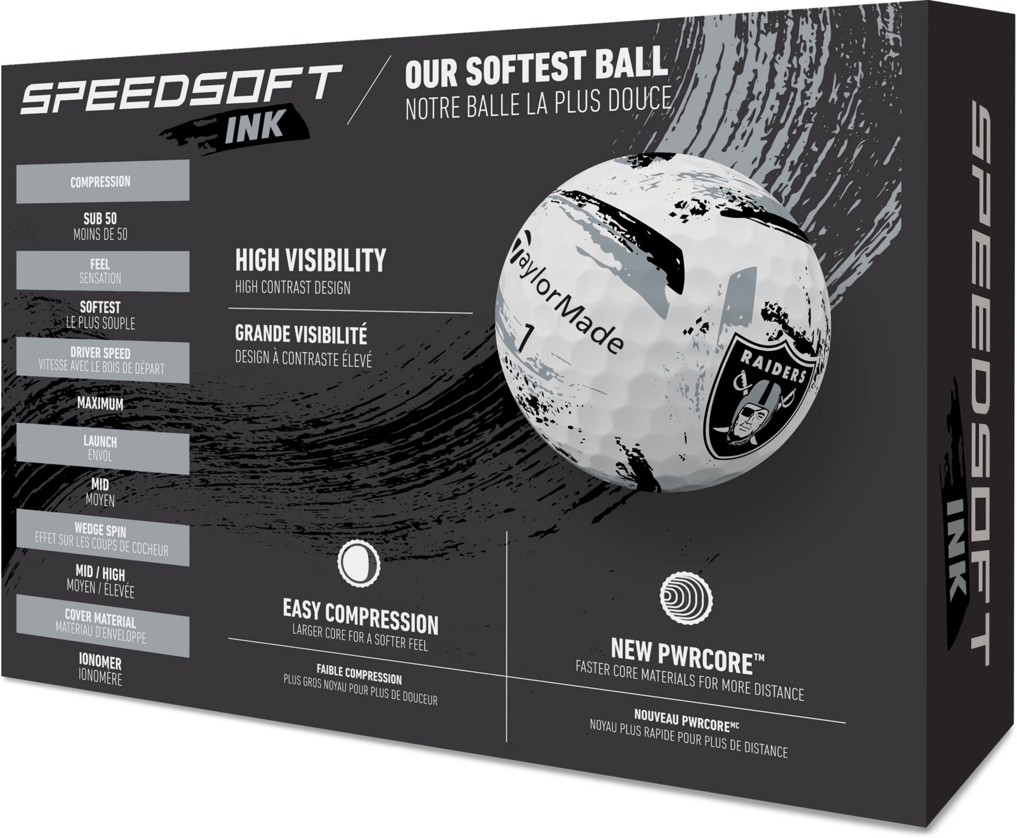 TaylorMade 2025 SpeedSoft Ink Las Vegas Raiders Golf Balls product image