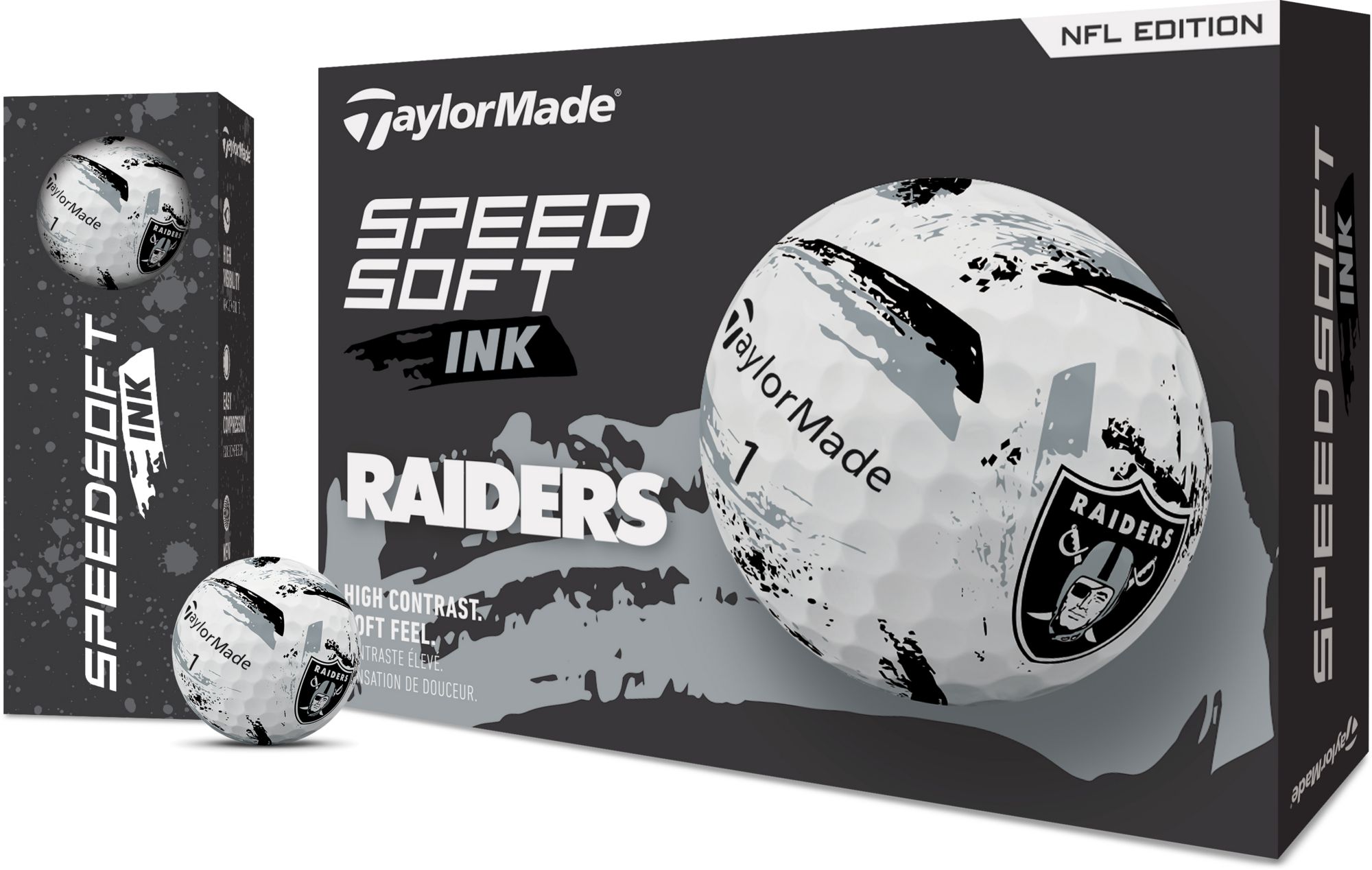 TaylorMade 2025 SpeedSoft Ink Las Vegas Raiders Golf Balls product image
